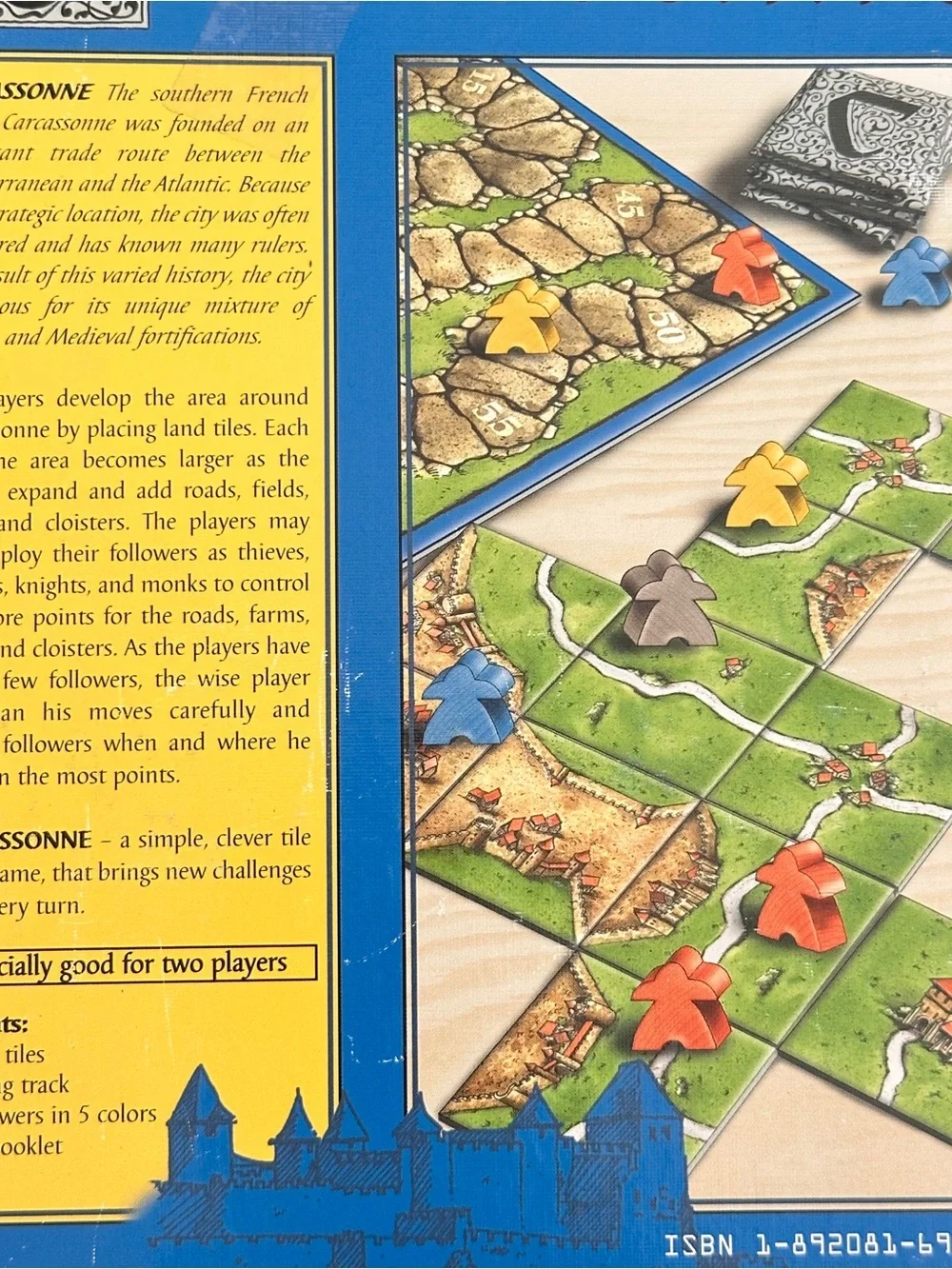 Carcassonne Board Game Rio Grande Games 2000 Includes River Expansion COMPLETE